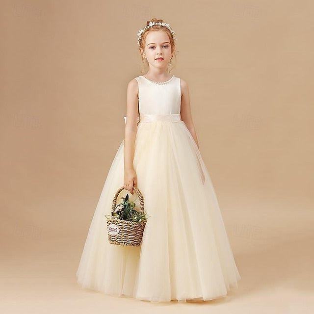 Color Party Girls' Solid Kids Flower Girl Dress