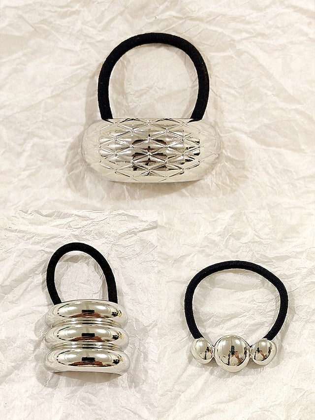 with Hair Tone Gold Scrunchies Band Elastic Women's -