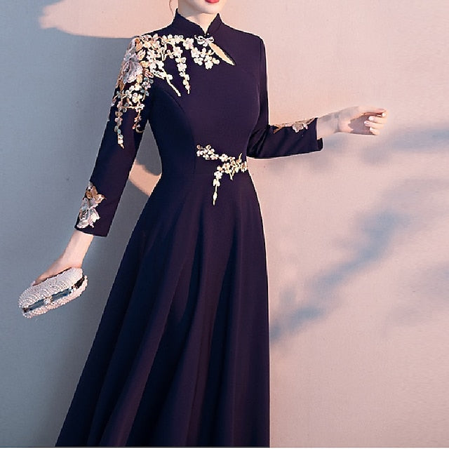 A-Line the Bride Neck Elegant High Simple Floor of Mother Dress