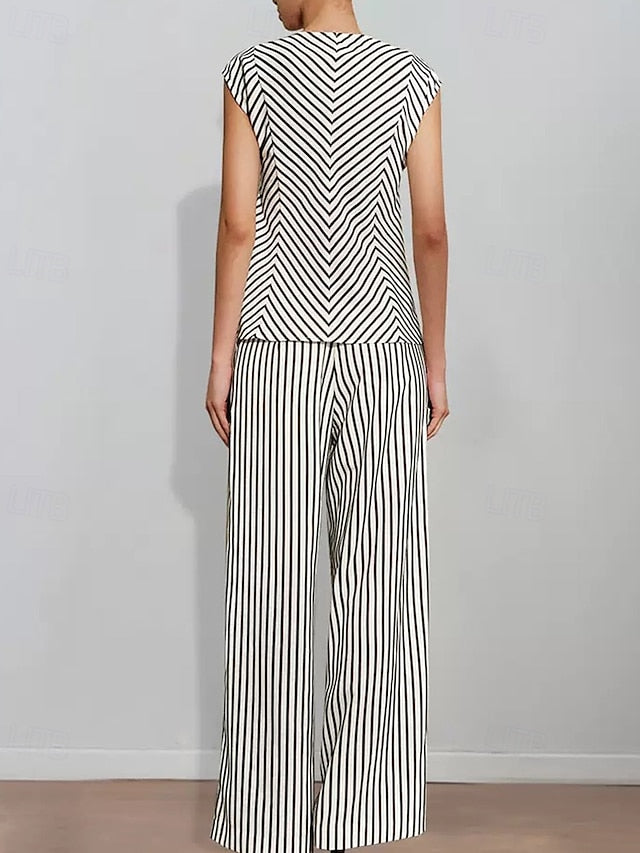 Bride Print Striped Pantsuit Piece Two Mother the of