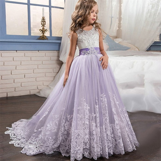 Kids Flower Girl Girls' Sleeveless Dress Wedding