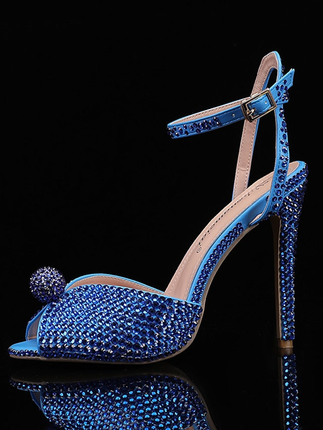 Women's Stiletto Embellished Sandals Rhinestone Heel with