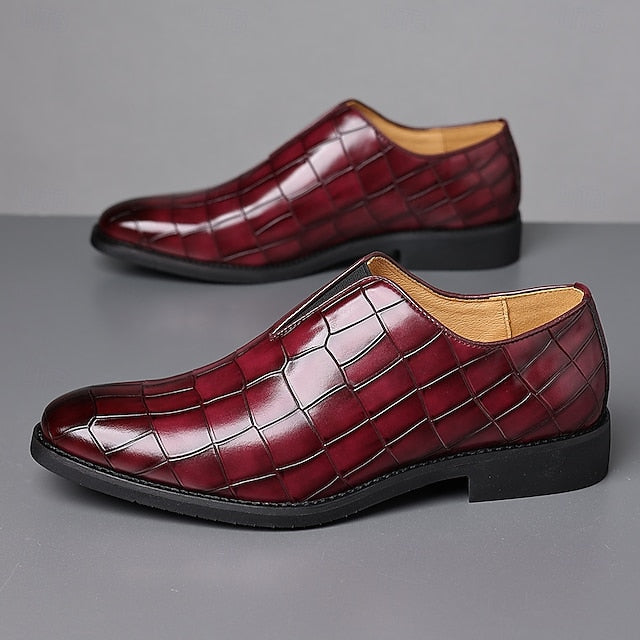 Shoes Slip-On – Crocodile Burgundy Men's Dress Pattern