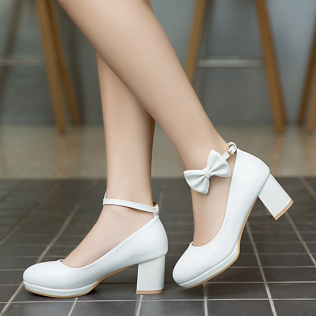 White for Girls' Jane Perfect Weddings - Mary Bow Shoes