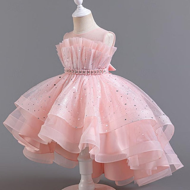 Flower Sequin Party Kids Girl Sleeveless Girls' Dress