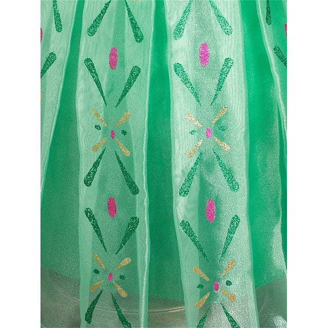 Party Frozen Princess Girl Fairytale Theme Dress Anna Flower