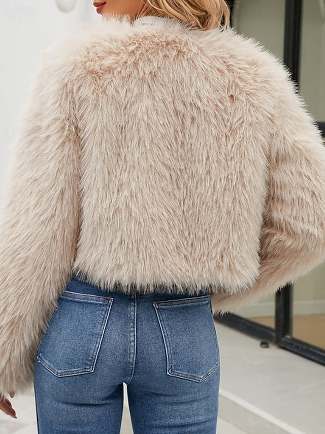 Winter Comfortable Faux Fur Furs Warm Women's Coat