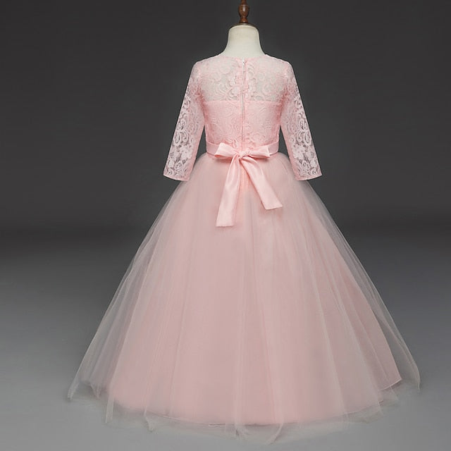 Lace Prom Girl Years 3-13 Kids Dress Princess Flower