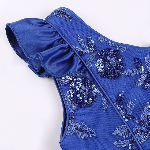 Kids Formal Sleeveless Party Girls' Solid Dress Color
