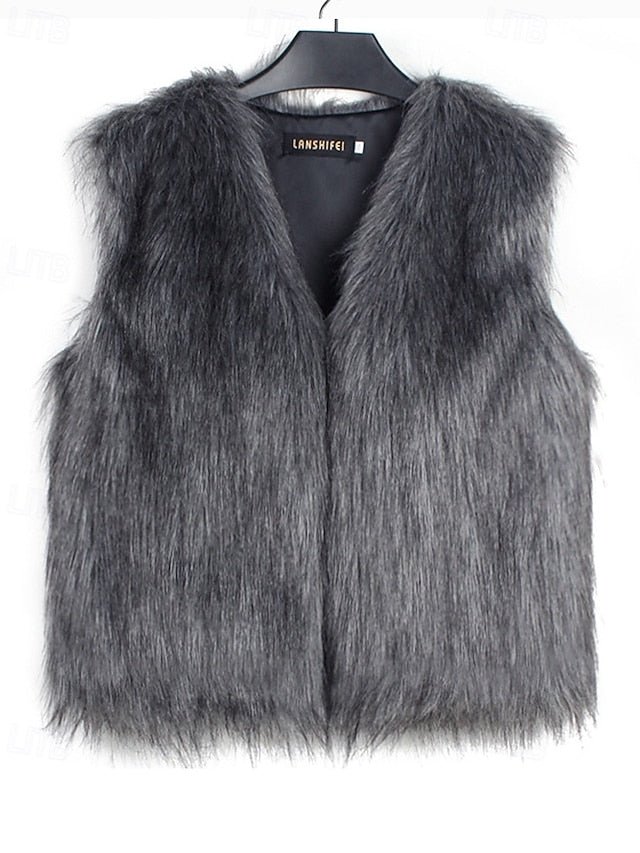 Fur Comfortable Coat Faux Furs Women's Leathers Vest