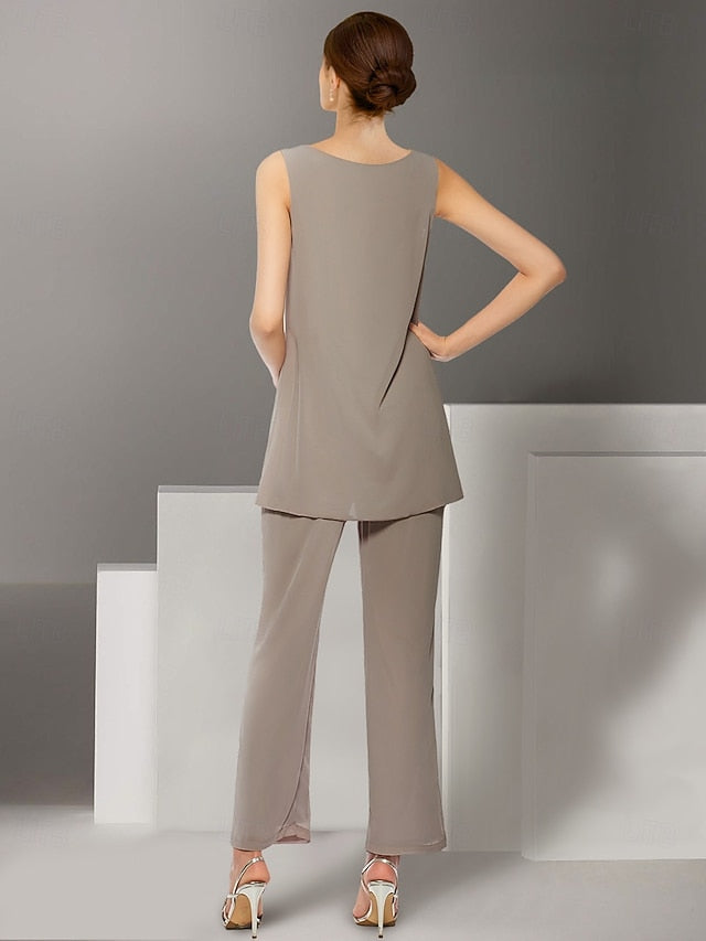 Pantsuit Piece Dress Elegant the 3 Mother of Wedding Bride Beach