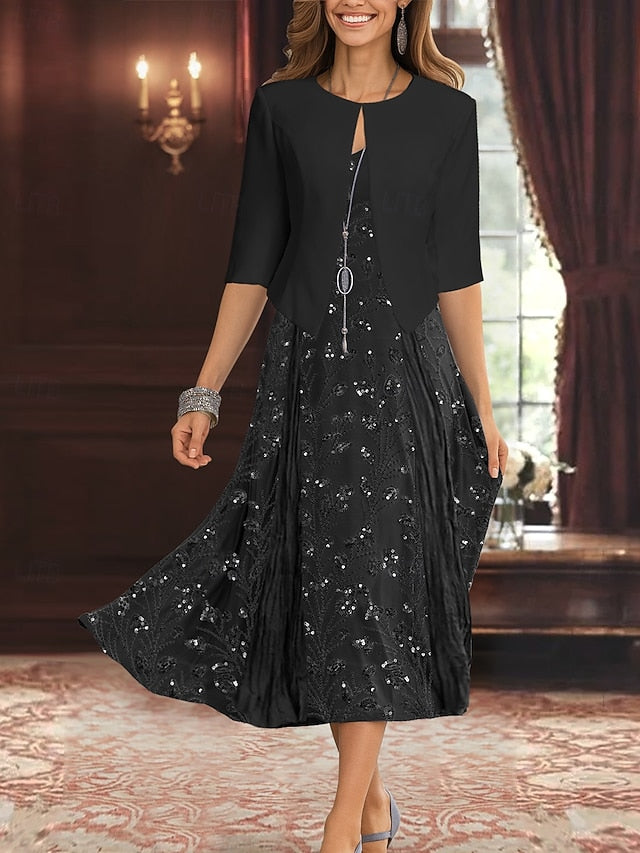 Simple Piece A-Line Dress Bride of Elegant Mother Two the