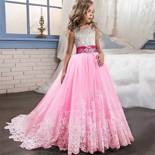 Kids Flower Girl Girls' Sleeveless Dress Wedding
