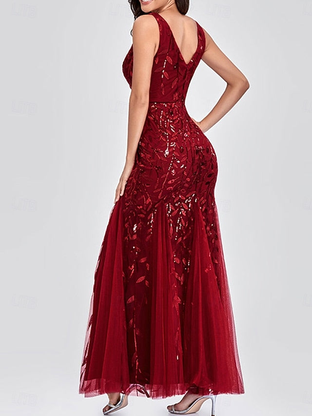 Bride the Floor Dress Neck V Mother Elegant of Party