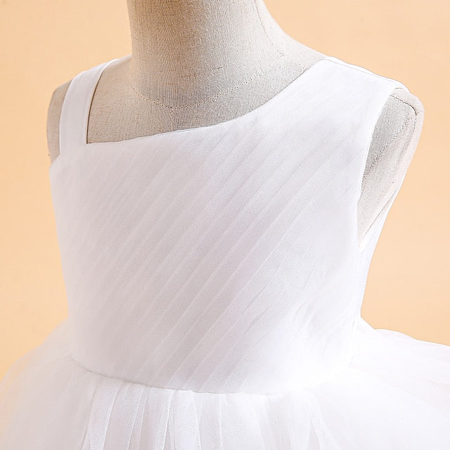Sleeveless Formal Party Solid Girls' Kids Dress Color
