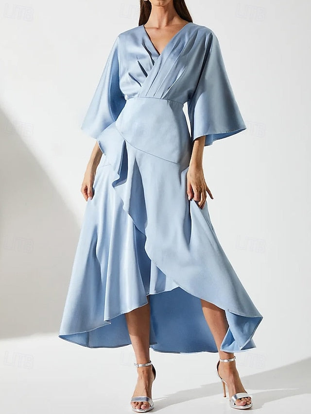 Luxurious Elegant V of Simple Dress Bride Mother the SkyA-Line