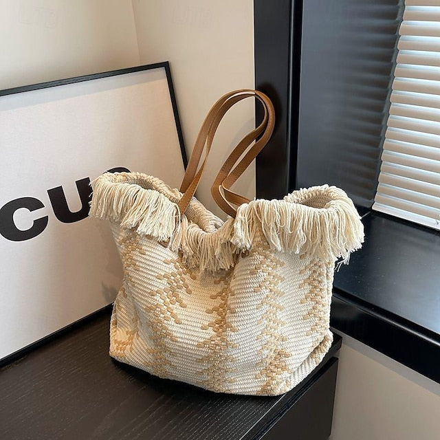 PU Hobo Boho Women's Tote Shoulder Bohemia Bag Canvas