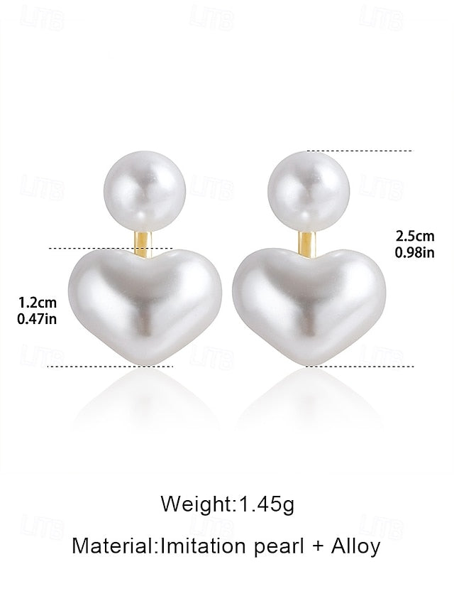 – Drop Pearl Minimalist Elegant Heart-Shaped Romantic Earrings