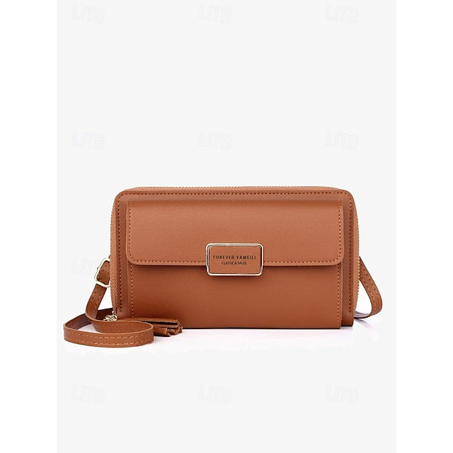 Wristlet Bag Crossbody Leather PU Women's Mobile Phone
