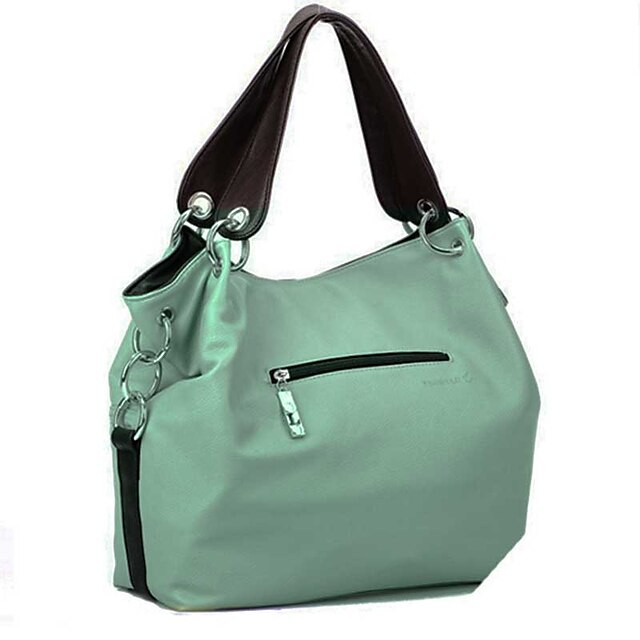 Lässige Handtasche mit Canvas-Lederriemen – Damen