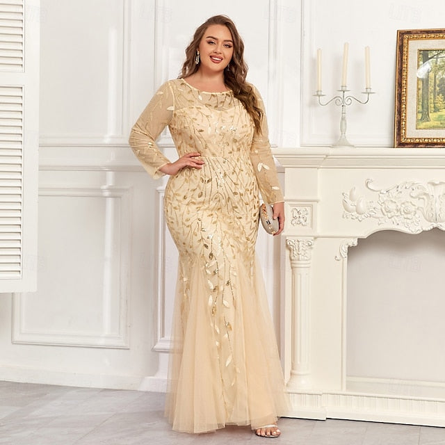 Dress Sparkle Mermaid Formal Trumpet / Floor Evening Gown