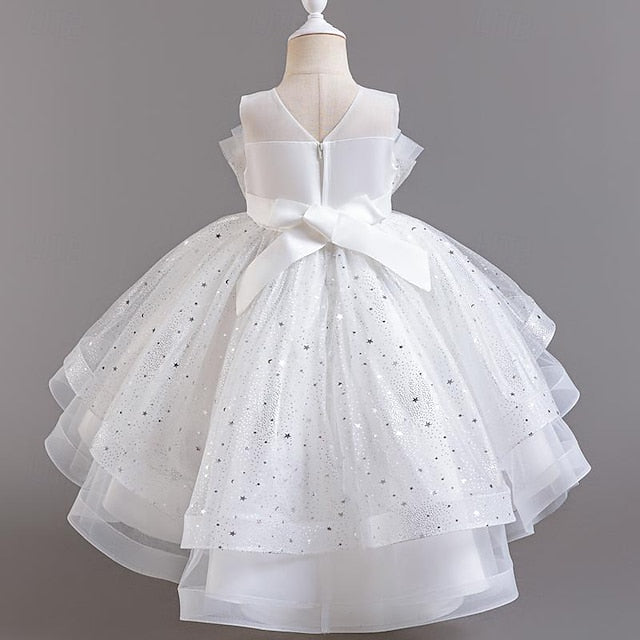 Flower Sequin Party Kids Girl Sleeveless Girls' Dress