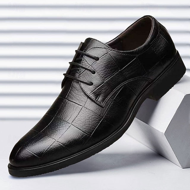 Crocodile Dress Men's Black Classic Pattern Shoes –