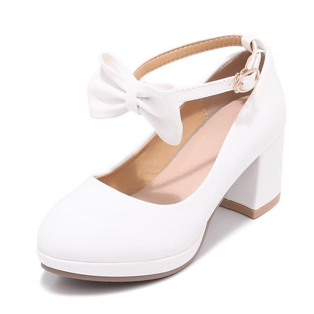 White for Girls' Jane Perfect Weddings - Mary Bow Shoes