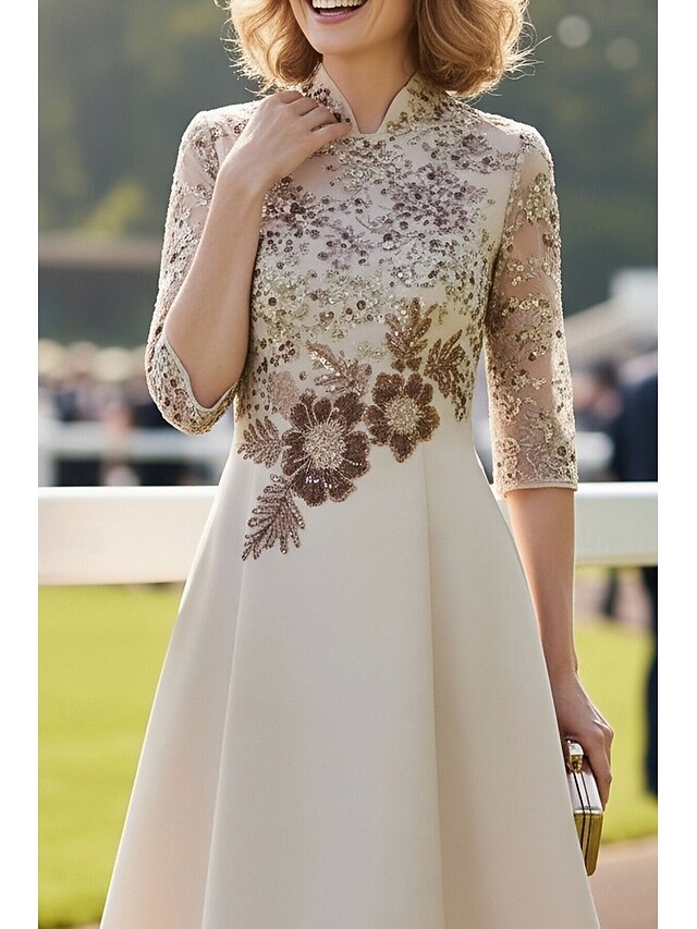 A-Line Knee Length Derby Dress Mother of the Bride Dress Half