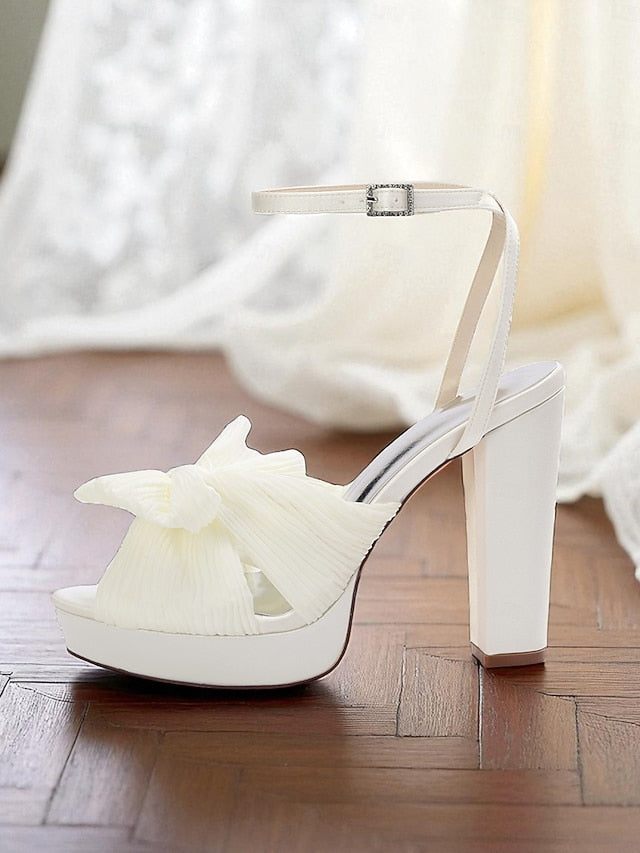 with Heel Women's Strap Sandals White High Platform Ankle