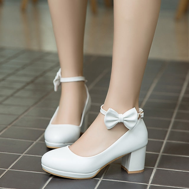 White for Girls' Jane Perfect Weddings - Mary Bow Shoes