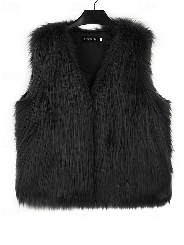 Fur Comfortable Coat Faux Furs Women's Leathers Vest