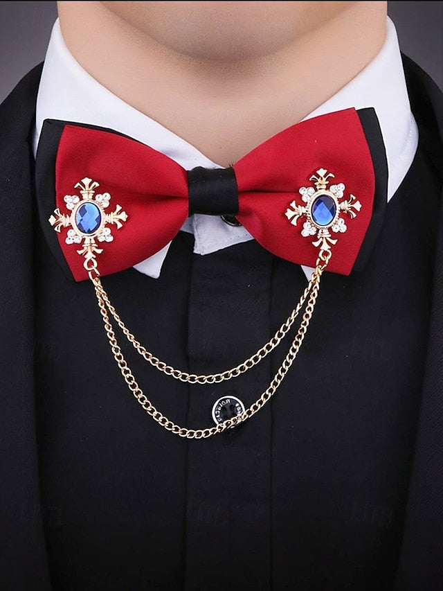 Vintage Elegant Chain Blue – Collar Gem Brooch Double
