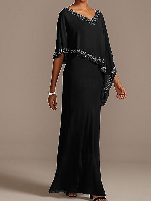 Bride V Mother the Wedding Sheath Elegant Guest Dress Neck of