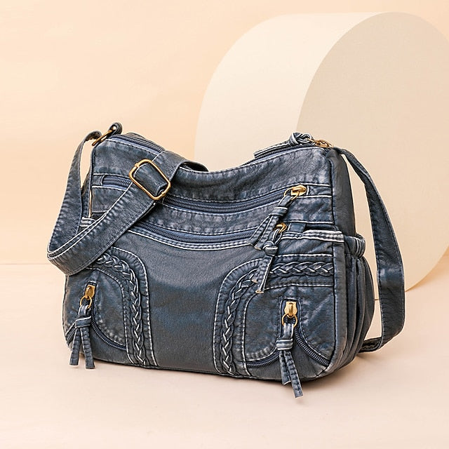 Leather Women's Faux Shoulder Brown Vintage Bag – Boho