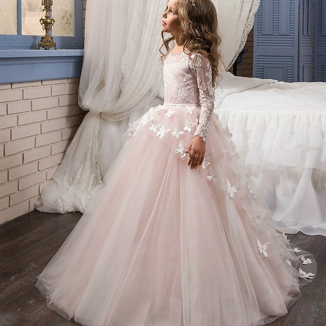 Color Solid Girls' Communion Kids First Dress Party