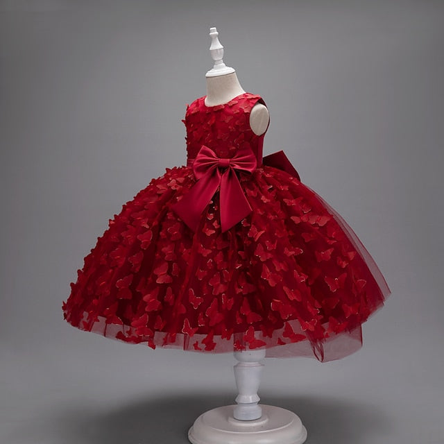 Dress Flower Party Kids Girl Butterfly Girls'