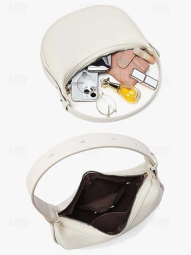 Crescent Elegant Shoulder - Bag Women's White Stylish