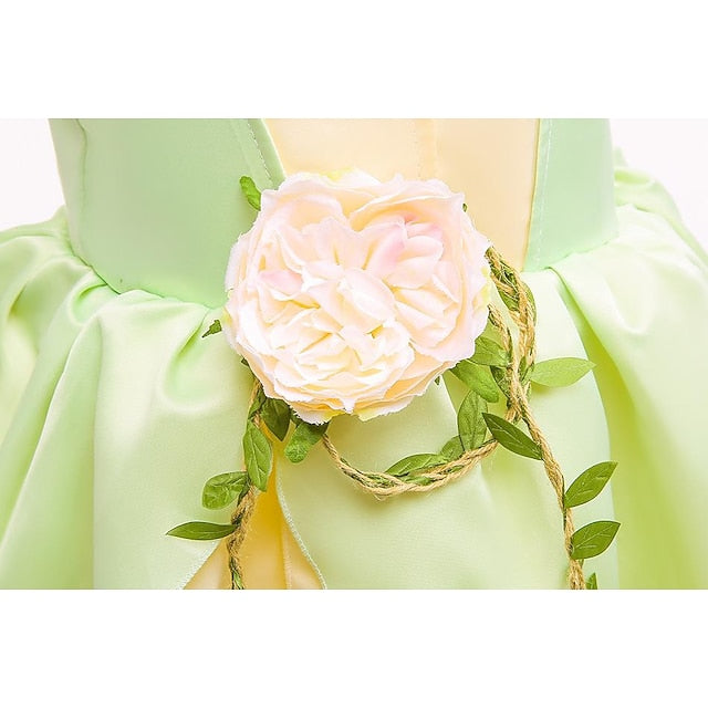 Theme Girl Dress Princess Tinker Fairytale Flower Tiana Bell