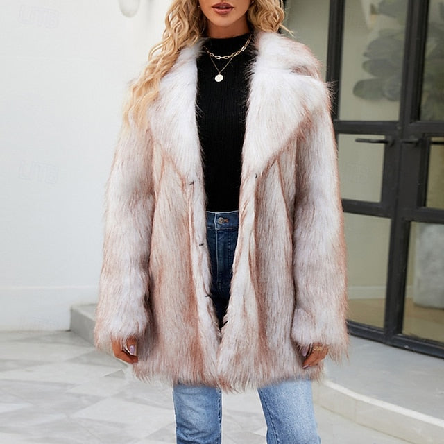 Warm Women's Faux Furs Fur Comfortable Coat