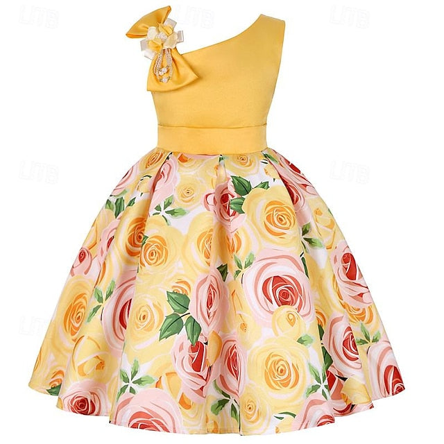 Party 3D Summer Sleeveless Flower Easter Dress Girls'