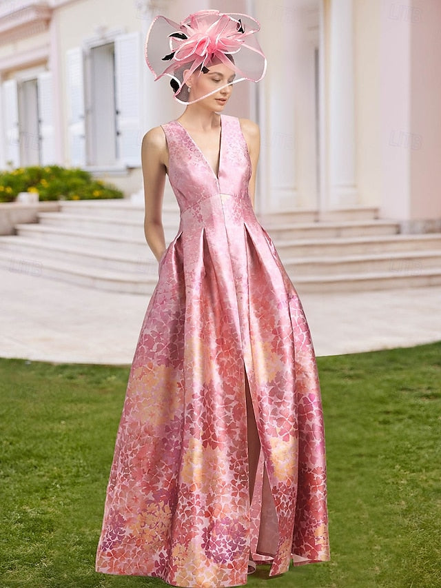 Formal Evening Dress Gown Wedding A-Line High Beach Split