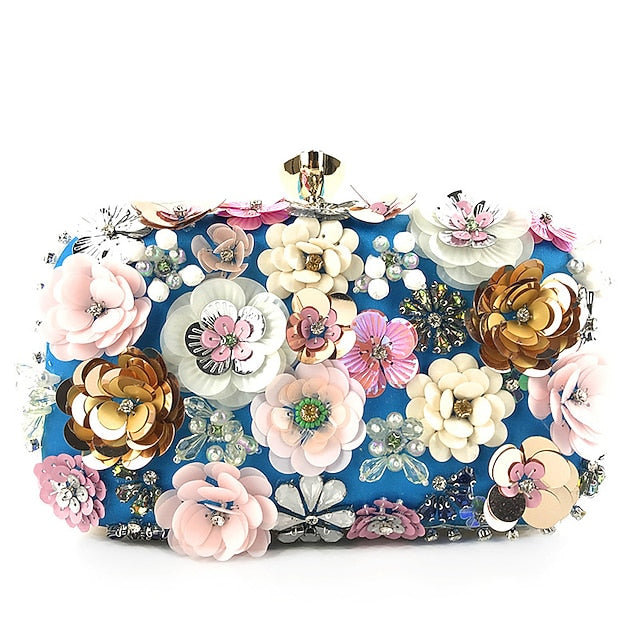 Flower Clutch – Evening Women's Floral Embellished 3D