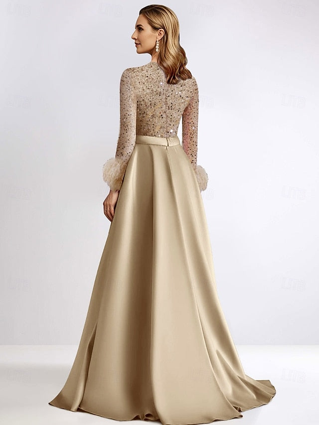 Length Floor Elegant A-Line Gown Long Evening Dress Formal