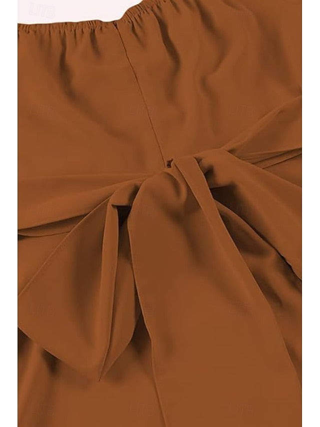 Women's Midi Dress Cotton Linen Dress Fashion Basic Modern