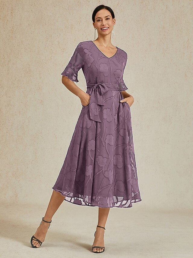 Women's Midi Dress Chiffon Dress Elegant Vacation Wedding