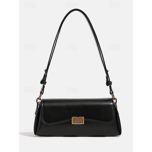 Daily Shopping Office Leather Tote Women's Baguette Bag PU