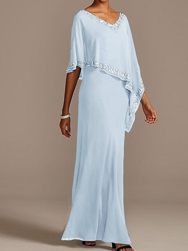 Bride V Mother the Wedding Sheath Elegant Guest Dress Neck of