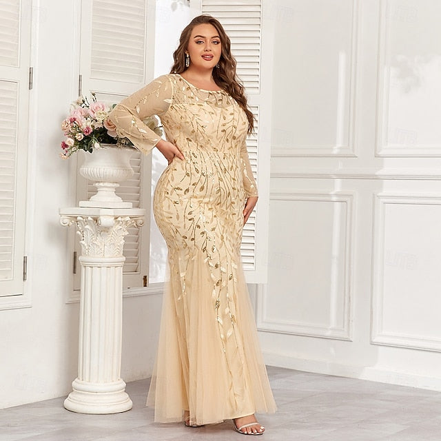 Dress Sparkle Mermaid Formal Trumpet / Floor Evening Gown