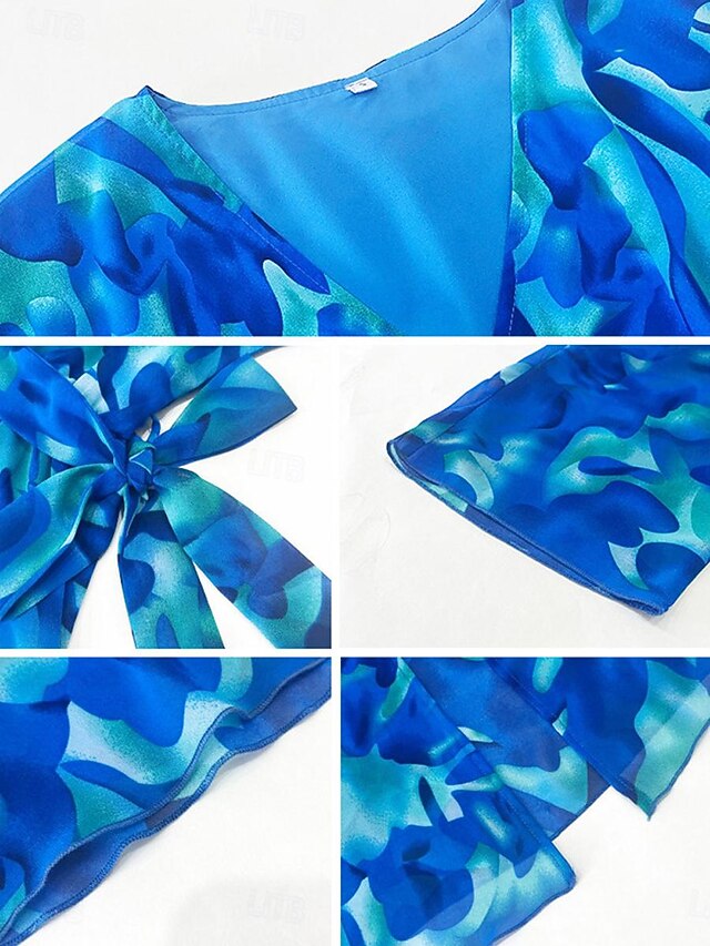 Women's Casual Dress Floral Print V Neck Long Dress Maxi